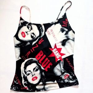 Stylish Black and Red Graphic Camisole